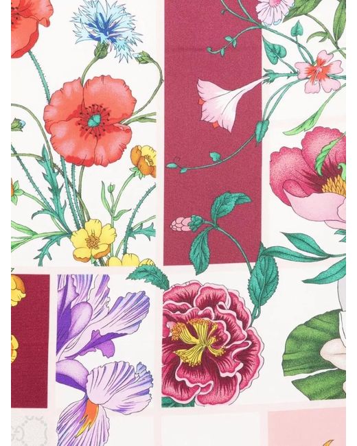 Gucci Pink Silk Floral Print Scarf