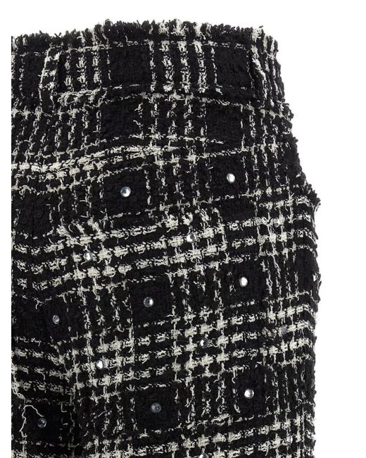 GIUSEPPE DI MORABITO Black Checked Wide-Leg Trousers