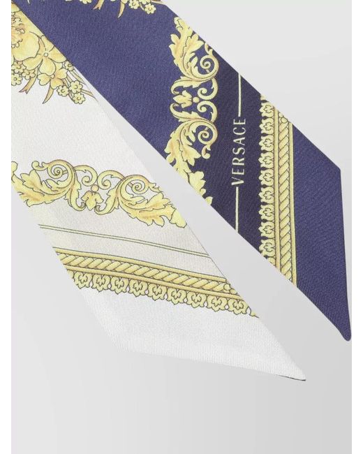 Versace White Silk Bandeau Barocco Floral Print Accessory