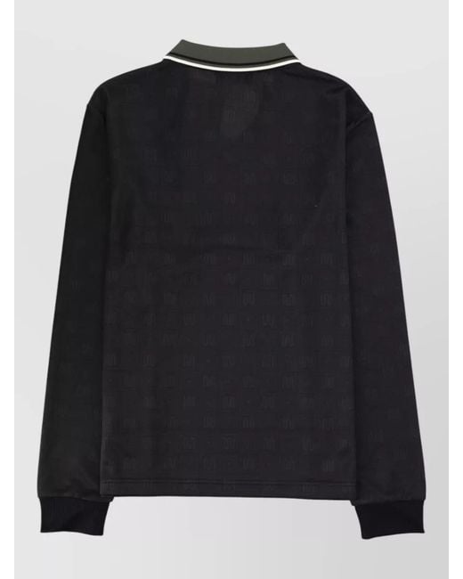 Fred Perry Black Contrast Collar V Neck Knit Sweater for men