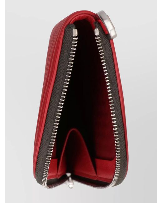 Rick Owens Red Quilted Calf Leather Wallet With Removable Strap for men