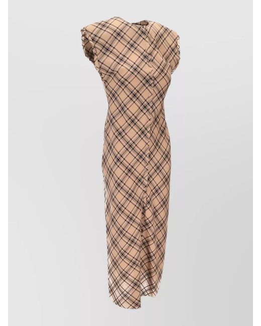 AMI Multicolor Frayed-Trim Midi Dress