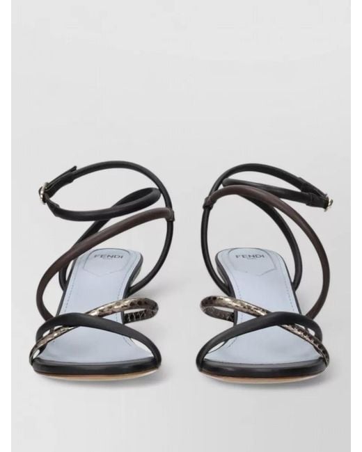 Fendi Metallic Leather Sandals