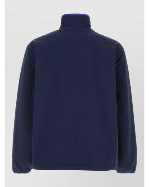 The North Face Blue Nylon Reversible Jacket High Collar Pockets for men
