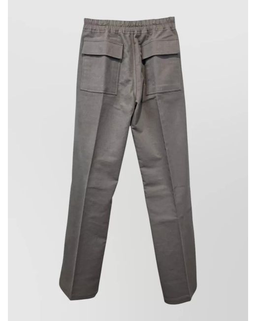 Rick Owens Gray Cotton Straight-Leg Trousers for men