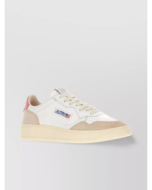 Autry Natural Leather Medalist Sneakers With Contrast Heel Tab