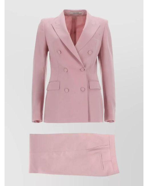 Tagliatore Pink Virgin Wool Two-Piece Suit