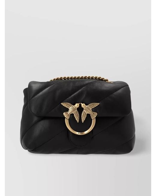 Pinko Black Love Bag Puff Mini Leather Quilted Shoulder Bag