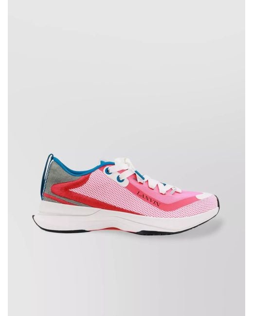 Lanvin Pink Nylon Low-Top Sneakers for men