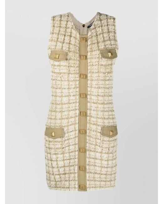 Balmain Natural Tweed Mini Dress