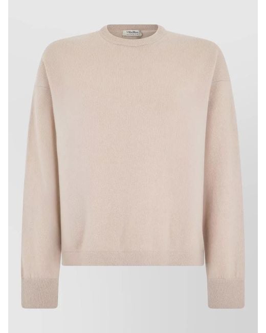 Max Mara Natural Cashmere Blend Round Neck Knit Top