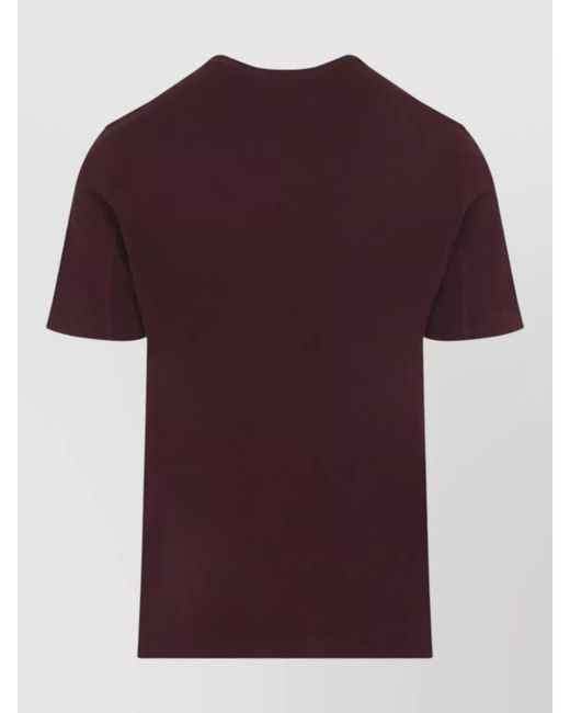 Brunello Cucinelli Red Monili Detail Cotton Crew Neck T Shirt for men