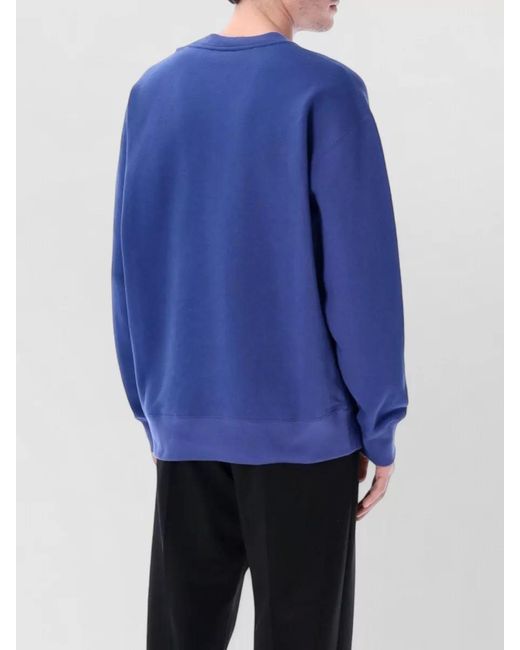 Valentino Garavani Blue Cotton Jersey Crew Neck Sweatshirt Regular Fit for men