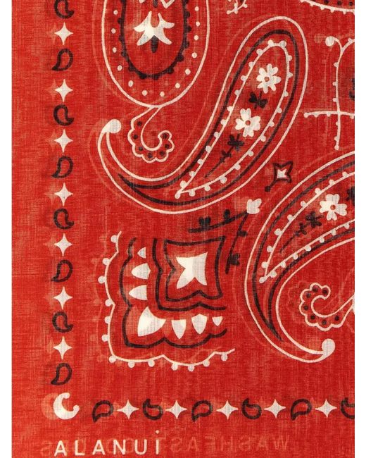 Alanui Red Paisley Bandana Lightweight Fabric Patterned Square