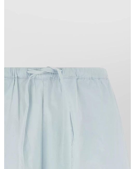 ROTATE BIRGER CHRISTENSEN Blue Poplin Shorts Featuring Practical Side Pockets