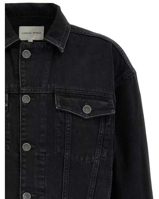 Loulou de Saison Black Denim Cropped Jacket