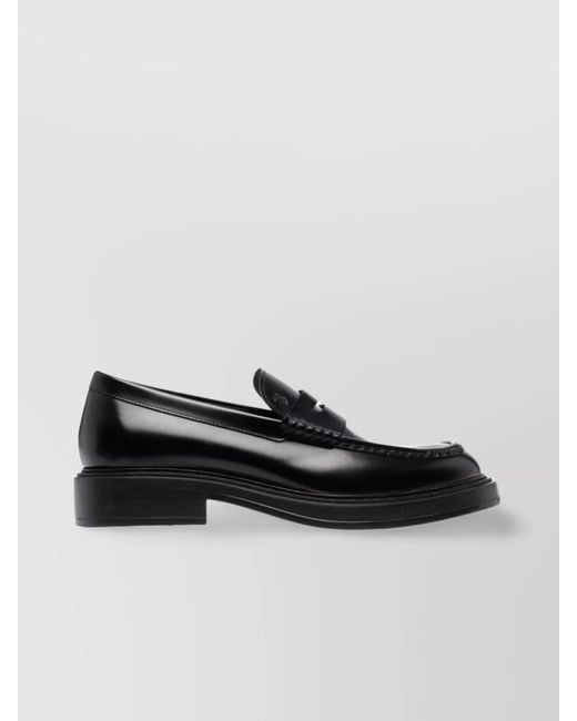 Tod's Black Leather Loafers for men