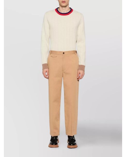 Gucci Natural Straight-Leg Trousers for men