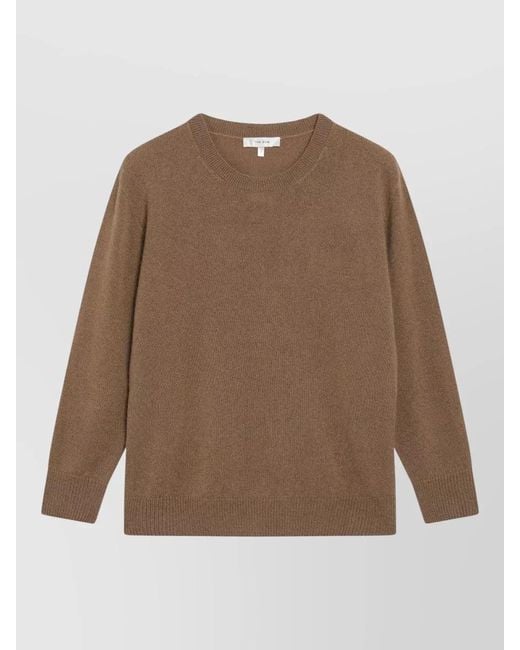 The Row Brown Crew Neck Knitwear Ribbed Cuffs Hem