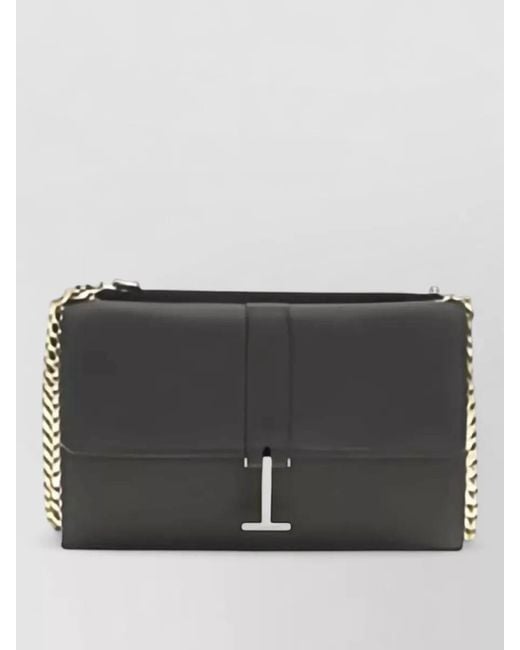 Tom Ford Gray Mini Leather Chain Clutch Bag