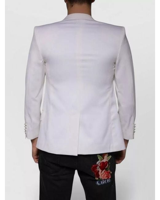 Dolce & Gabbana Black Wool Silk Slim-Fit Single-Breasted Dinner Jacket for men
