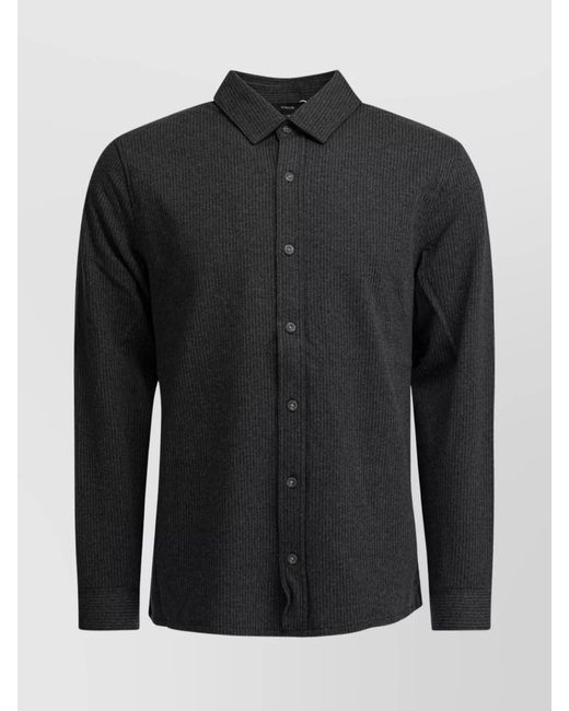 Chemise Vince Manches Longues - Taille XS, Rayures Grises Et Noires - En Coton, Occasion Très Bon état