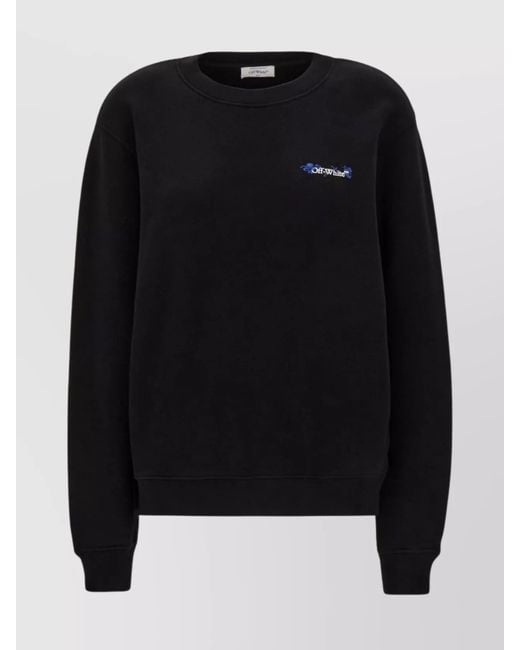 Off-White c/o Virgil Abloh Black Cotton Oversized Ribbed Crew-Neck Sweatshirt