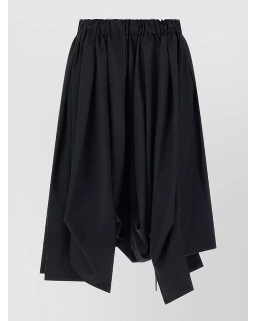 Comme des Garçons Blue Wool Bermuda Skirt Draped Asymmetric Hem