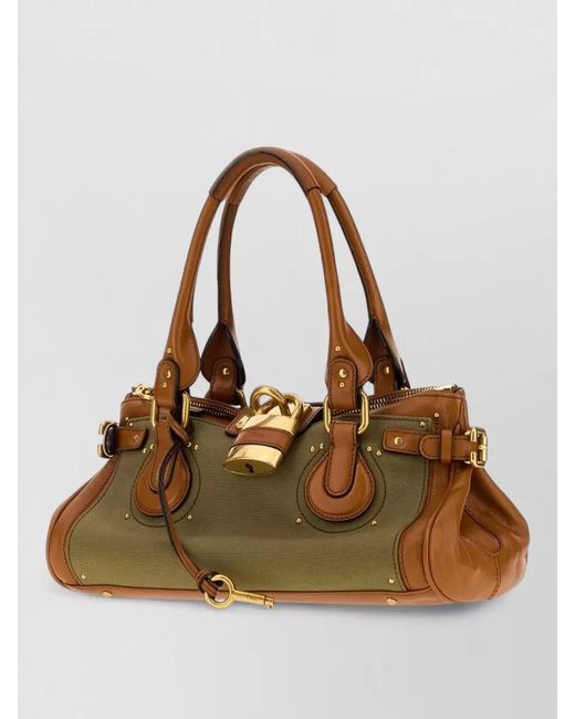 Chloé Metallic Paddington Canvas Shoulder Bag