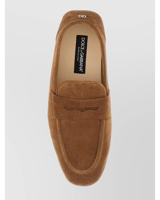 Dolce & Gabbana Brown Suede Leather Loafers for men