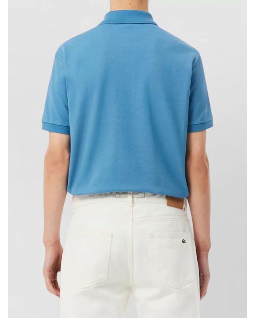 Lacoste Blue Short Sleeve Polo Shirt Straight Fit Collar for men