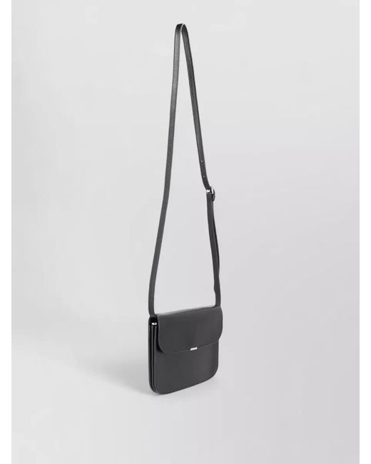 Lemaire White Leather Soft Tab Crossbody Bag