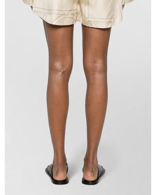 Totême  Natural Monogram Silk Pajama Shorts