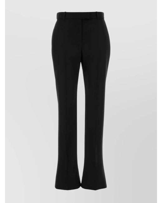 McQueen Black Wool Flared Trousers