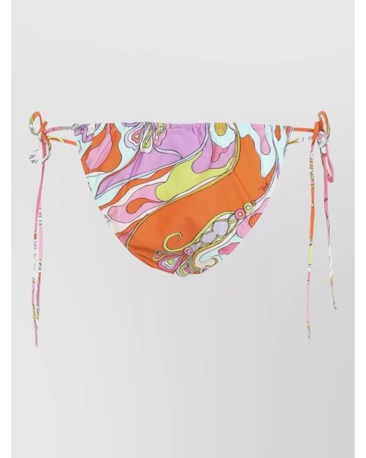 Emilio Pucci Pink Low Rise Tie Side Bikini Bottoms