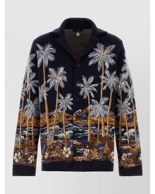 Alanui Multicolor Diamond Head Cardigan Wool Blend Tropical for men