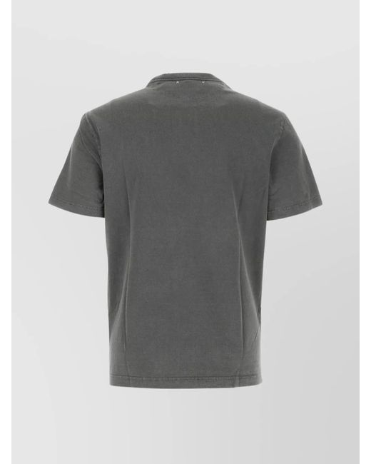 Golden Goose Deluxe Brand Gray Distressed Logo Cotton T-Shirt for men