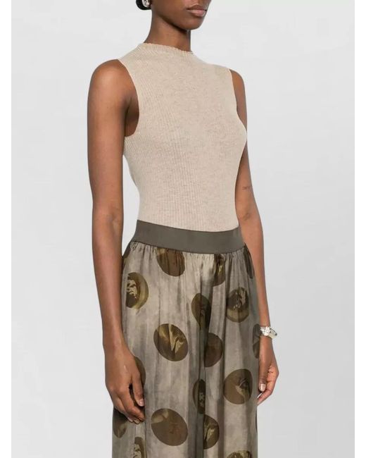 Uma Wang Natural Sleeveless Wool Top