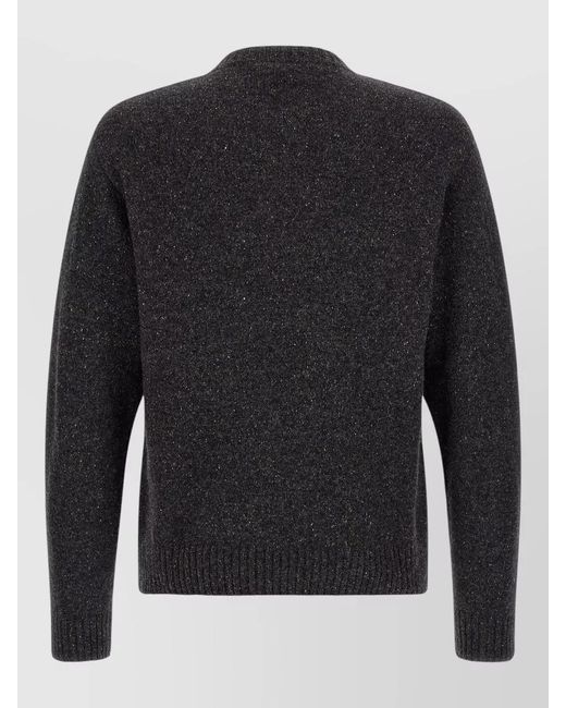 Moschino Black Logo Front Crew Neck Sweater Top for men