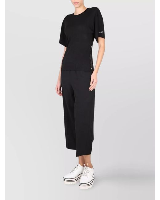 Stella McCartney Black Crew-Neck T-Shirt With Chain Detail