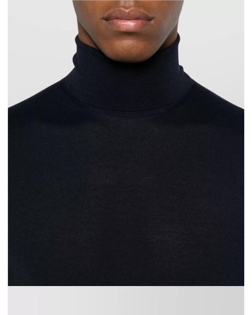 Drumohr Blue Turtleneck Merino Wool Sweater With Long Sleeves for men