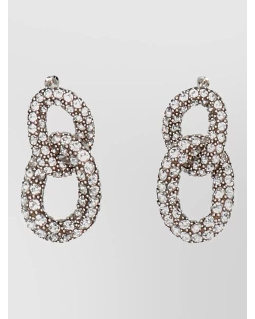 Isabel Marant Metallic Crystal-Embellished Hoop Earrings