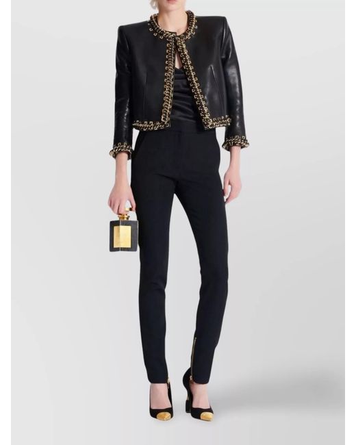 Balmain Blue Wool Slim-Fit Trousers