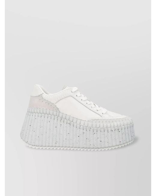 Chloé White Nama Double Sole Sneakers