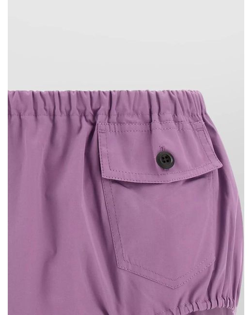 Prada Purple Cotton High-Rise Culotte Shorts