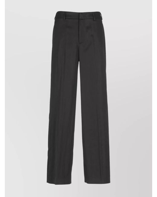 PT Torino Gray Straight Leg Wide-Leg Trousers