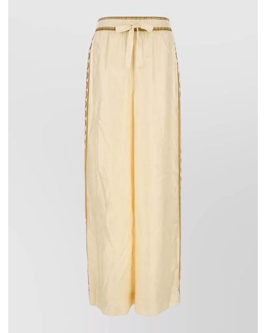 Zimmermann Natural Twill Luna Wide Leg Pant Side Detailing