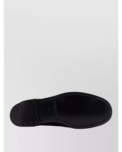 Dolce & Gabbana Black Leather Suede Loafers for men