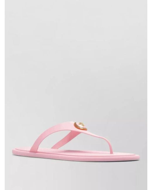 Versace Pink Rubber Flat Sandals