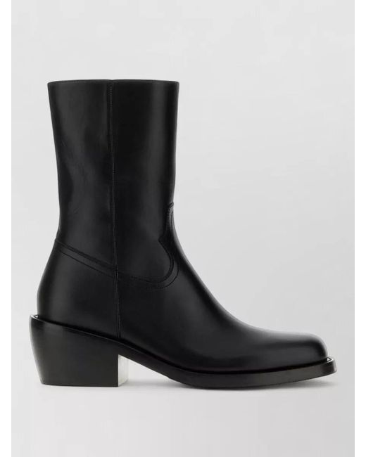 Dries Van Noten Black Leather Boots for men